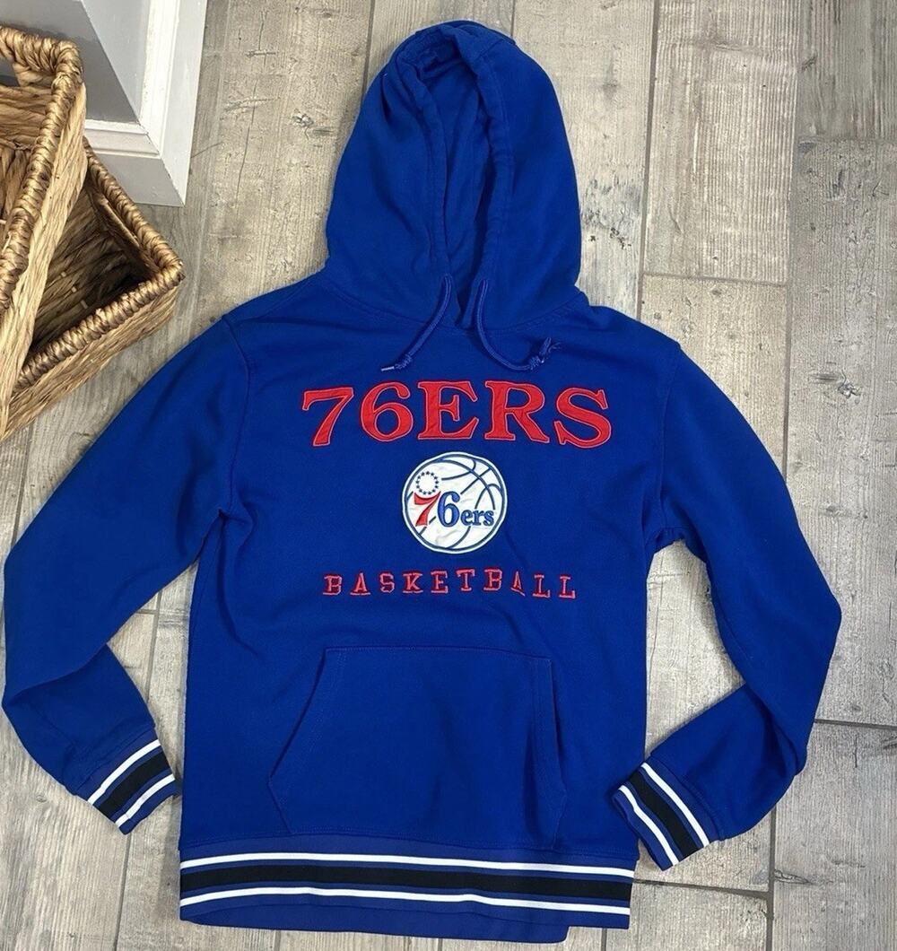NBA Brand Philadelphia 76ers Basketball Pullover Hoodie Royal Blue Men's Small